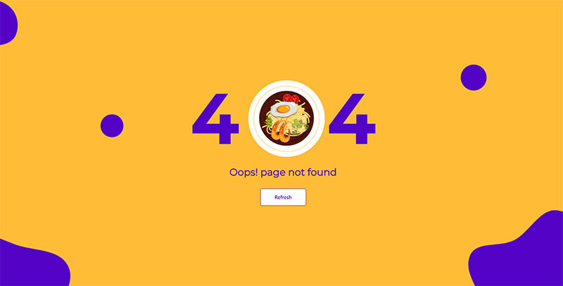 404页面-html5全屏大气餐饮美食网站-墨非网