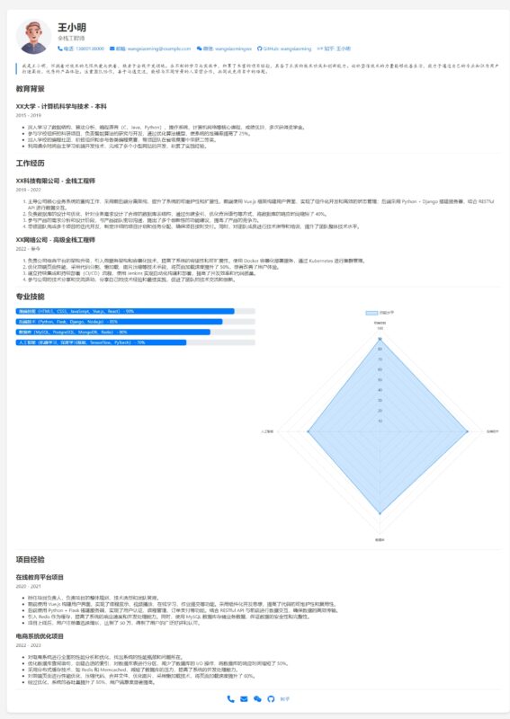  个人简介主页纯HTML代码-墨非网